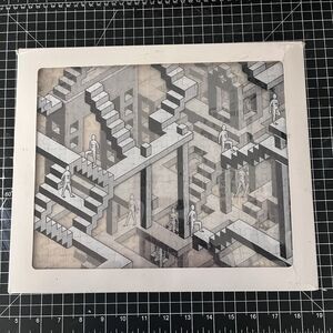 Vintage JB Smyth PARADOX 540 Piece 3D Puzzle 3 Layer MC Escher Style Stairs 1992